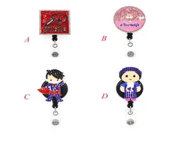 1pc 5pcs 10pcs Cute Rhinestone Round Square Doctor Shape Badge Reel Retractable ID Badge Holder fOR nurse Accessories hospital S6017706