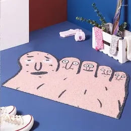Carpets Creative Dust-proof Foot Mat Fun Door Rubbing Soil PVC Silk Ring Pad Non-slip Funny Cute Big Strong Durable