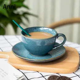 Tassen europäischer Vintage Keramikkreativität Einfachheit Kiln Kaffee Kaffeetassen Nachmittag Tee Tee Tasse Haus Wohnzimmer Dekoration