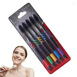 Bath Accessory Set Toothbrush For Adults 5 PCS Charcoal Soft Bristle Toothbrushes Ultra Personal Care Teeth Multiple Colors Bamboos