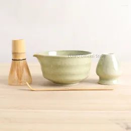 Tee -Sets Luwu Keramik Matcha Tea Bowl Set Chawan mit Auslauf japanischer Keramik Zeremonie 420 ml