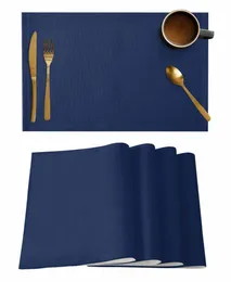 Bordmattor Solid Navy Blue Kitchen Table Tabell Cup Bottle Placemat kaffekuddar 4/6st Desktop