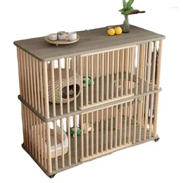 Cat Carriers Elegant And Practical Real Wood Cage With Ample Room For Breeding Play Accessories