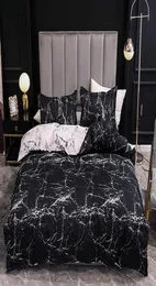 Cama colorida em preto e branco Roupa de mármore reativo a capa de edredão impressa para casa de cama de casas de couette Conjunto de roupas de cama queen 21707359