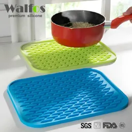 Maty stołowe Walfos Klasa spożywcza wielofunkcyjna silikon bez poślizgu odporna na szlipkę maty poduszki poduszki uchwyt na garnek