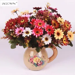 Dekorativa blommor Jarown Artificial Silk Dasiy Bouquet Fake Flower Ordbord bröllop Heminredning Party Accessory Fleur Artificielle