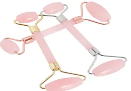 2018 nova ferramenta de relaxamento facial de quartzo rosa rosa Massager de rolos de rolos de rosa para rosa rosa massage