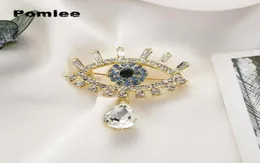 Pomlee Eye Shape Crystal Brooch Neogothic Women Accessories Korean Fashion Alloy Blouse Medicale Femme Broches Para Ropa48736028967265