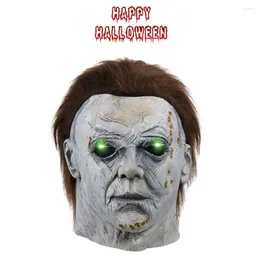 Zapasy imprezowe Michael Myers Mask Halloween Kills kończy Lateks Devil Cosplay Mascarillas Horror Face Masques Carnival Helmets LED