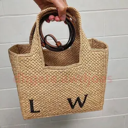 Czcionka torba na torbę słomką designer torba plażowa szkolna laptop TOTE Canvas torebka na ramię plażą torebka podróżna crossbody