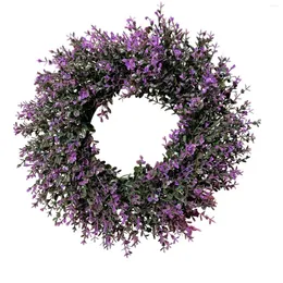 Decorative Flowers 23 Spring Festival Summer Purple Lavender Artificial Flower Wreath Door Hanging Home 36 Christmas Fall