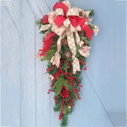 Dekorative Blumen Mehrzwecke Langlebige Weihnachts Türkranz Kreative Plastikhänge Ornamente American Style Home Decor