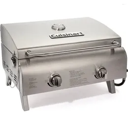 Ferramentas Cuisinart CGG-306 Chef de propano portátil do chef Com mesa de propano 20 000 dois 10 BTU Burners Aço inoxidável Grill a gás profissional