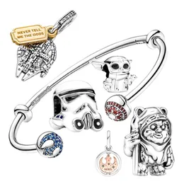 925 Стерлинговое серебро подгонки Pandoras Charms Bracelet Beads Beads Charm War Series Star и Moon Penden Heart