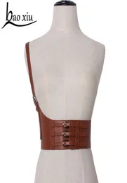 2019 Women039S Wide Elastic Leather Belt Casual Corset Belt Solas de ombro Decoração Vestido de cintura Menina Suspenders Q06248414677