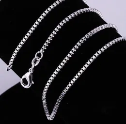 20pcslot 925 Necklace 2mm Box Link Chains Jewely 16quot18quot20quot22quot24quot26quot28quot30quot5549818