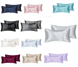 2pcslot Bedsure Satin Pillowcase for Hair and Skin Silk Queen SizeSilver Grey 20x30 inches Slip Cooling Satin Pillow Covers wi1472987
