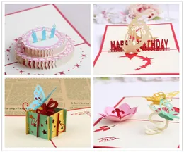 4Styles Packed Birthday Party Supplies Birthday Present Greating Cards Kids Party Favors 3D Birthday Pop -Cards gratulation Card5841469