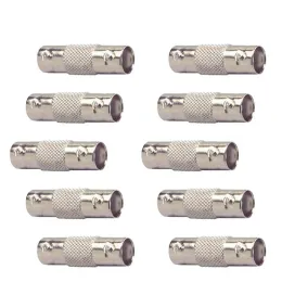 Escam 10pcs BNC أنثى إلى الإناث مضمّنة Coax BNC Connector Extender for CCTV Camera Security Video System System