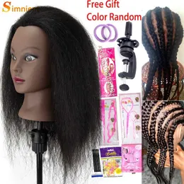 Mannequin Heads African mannequin head woven Maniqui hair doll real human training hairdresser model natural female haircut kit wig Q240510