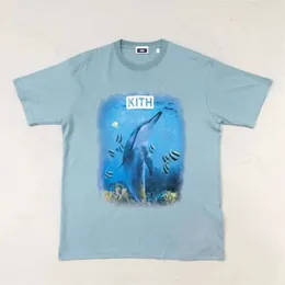 Маленькая и модная бренда Kith Loose Fular Casual Fot Fort с летним круглым отпечатками для мужчин и женщин, пара коротких рукавов 254