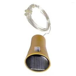 Struny butelka Stoppper lekki sznur LED Solar Wine Wine Elastyczny wodoodporny łańcuch lampy niebieski 20LED