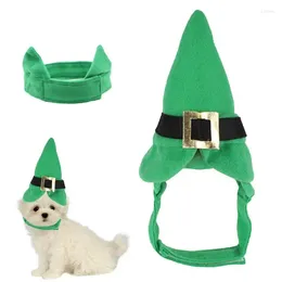 Dog Apparel St Patrick's Day Cat Hat com colarinho de estimação para férias Funny Green Green Roupe