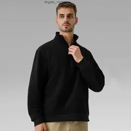 2024 Nuova giacca Lu Mens allinea il cappotto da yoga limone ll camicia a maniche lunghe a maniche lunghe a stato stazionario/inverno peluche in piedi casual in piedi con cerniera con cerniera sport da esterno jogger