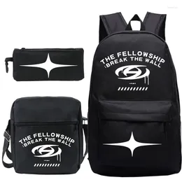 Backpack Ateez Korean Band Mochila Teens 3pcs/set School Bags The Fellow Ship Print Sac A Dos Garcon College Kpop Laptop Backpacks