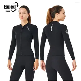 Kadın Mayo 2mm Kadın Soğuk Hava Sıcak Wetsuit Plaj Motorlu Bot Sörf Takım Neopren Bölünmüş Üst Uzun Kollu