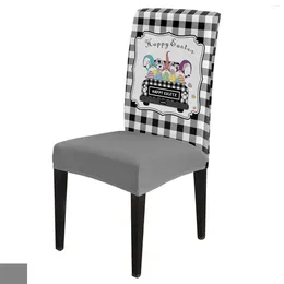 Krzesło obejmuje jajka wielkanocne i białe kratę drewniane pokrywę jadalni spandeksu spandex stretch siedzenie domowe biuro dekoracje biurka Zestaw etui