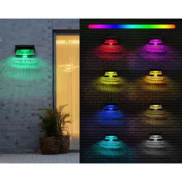새로운 태양 광 발전 안뜰 정원 벽 장식 울타리 램프, 빌라 복도 RGB 대기 램프