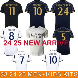 23 24 25 Wholesale BELLINGHAM VINI JR ReALS Madrids Soccer Jerseys MBAPPE CARVAJAL Football Shirt Home Away CAMAVINGA Rodrygo MODRIC Camisetas Men Kids Kits