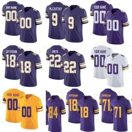 9 J.J. McCarthy Aaron Jones Justin Jefferson Futbol Formaları 3 Addison Turner TJ Hockenson Harrison Smith Adrian Peterson Randy Moss CJ Ham Ivan Pace Jr Sam Darnold