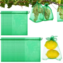 4*6 Zoll 50pcs/Pack Organza Obstschutzbeutel Netznetzbeutel Obstbäume Abdeckung Mesh Beutel Kordelzug Netting Barrieretaschen zum Schutz von Obst Gemüse EW0260