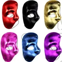 Phantom Mask Face Of Half Left the Night Opera Män Kvinnor Masker Masquerade Party Masked Ball Masks Halloween Festliga leveranser 828 S Ed S