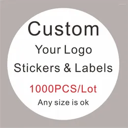 Parti Malzemeleri 1000 PCS Özel Çıkartmalar Logo Etiket Etiketini Özelleştir Kişiselleştirilmiş Ambalaj Etiketleri Kendi Tasarlayın