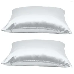 Kudde 2 PCS -fall Bekväm täcker ZIP -kuddväskor Dekorativt säng Silk Bedroom Hud Friendly Cooling Replacement