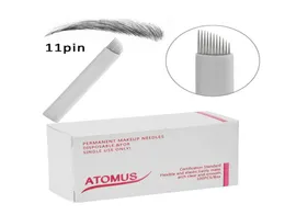 Aghi microblading 100pcs 11pins 9 12 14 21pin agujas microblading laminas para tebori ricamato penna per il trucco pernement E6971892