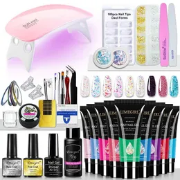 Nagellack limegirl poly nagelgel kit uv led lampgel lack gelpolish set poly nagel geler kit snabb byggnad långvarig förlängningsuppsättning t240510