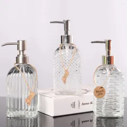 Dispenser di sapone liquido 1pc Luce Luxury Hanitizer Bottle da 500 ml di vetro trasparente casa per la casa gel di gel set decorazione