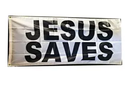 Jesus salva la bandiera vivida colore vivido UV Fade resistente 3x5ft 150x90 cm Banner di decorazione a doppia cucitura 90x150 cm Stampa digitale Whole7026986