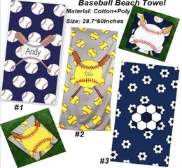 Towels de praia quadrada Superfina Toalha de fibra de tecido de futebol de beisebol de softball Restas de esportes Cobertores Crianças Presentes DC5421189548