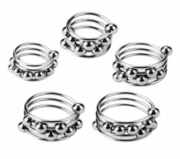 Rostfritt stål kukringar penile glidband pärla ring bindande manlig penilövning ring vuxen sex leksak produkter metall penis ring7422254