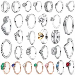 Authentic fit pandoras rings heart love ring Double Layer Ring Infinite Love Rose Gold new