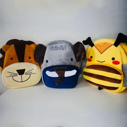 Childrens Animal Backpacks Kindergarten Plush Cartoon Backpack Name Girls 소년 자수 이름 초등학교 240507