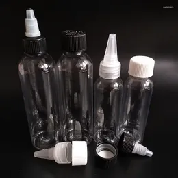 Storage Bottles Graduation Measurement Scale Water Bottle Plastic 60ml 120ml PET Transparent E Liquid Refillable With Twist Off Cap