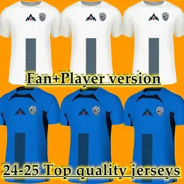 2024 Slovenien Soccer Jersey 2025 Home White Away Blue Benjamin Sesko Jan Oblak Jaka Bijol Sandi Lovric 24 25 National Team Football Shirts Adult Kids Kit