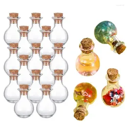 Bottiglie di stoccaggio mini vetro con barattoli di taglio in legno che desiderano una bottiglia di messaggi per decorazioni fai -da -te per matrimoni 10pcs