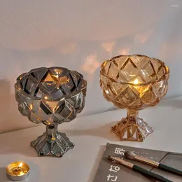 양초 홀더 유럽 빈티지 크리스탈 유리 홀더 홈 장식 로맨틱 저녁 식사 창조적 촛대 웨딩 장식 예술 선물